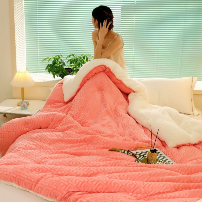 91家纺网 家纺一手货源 找家纺 （总）伊被源 2022新款羊羔剪花绒冬被被子被芯