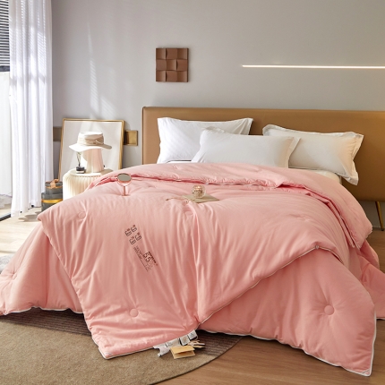 91家纺网 家纺一手货源 找家纺 跑量款（55%大豆）A类全棉大豆拉链子母被芯大豆二合一子母被 贵族子母被 粉