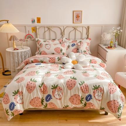 91家纺网 家纺一手货源 找家纺 （总）爱妮玖玖 2025新款牛奶绒印花款单品被套