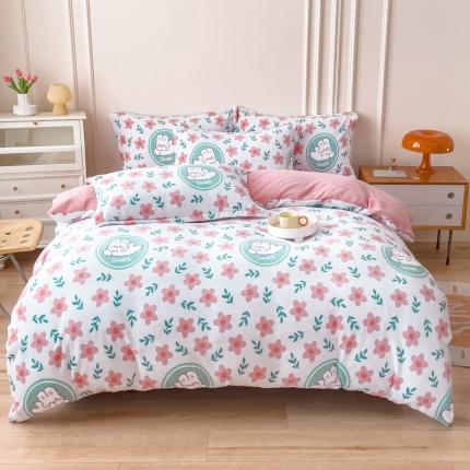 91家纺网 家纺一手货源 找家纺 （总）爱妮玖玖 2025新款牛奶绒印花款单品被套