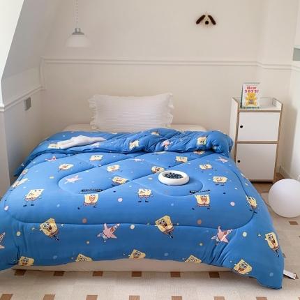 91家纺网 家纺一手货源 找家纺 星期八 海绵宝宝春秋被冬被系列 海绵宝宝蓝