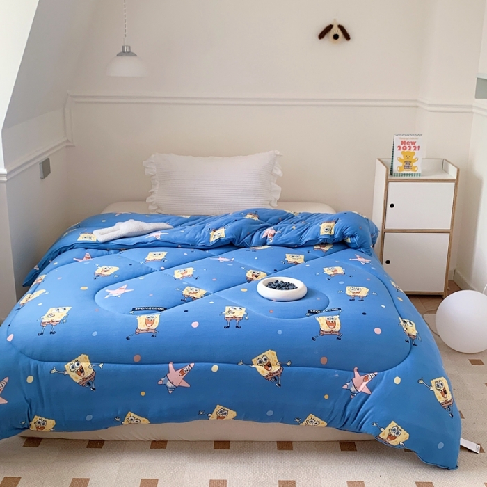91家纺网 家纺一手货源 找家纺 星期八 海绵宝宝春秋被冬被系列 海绵宝宝蓝