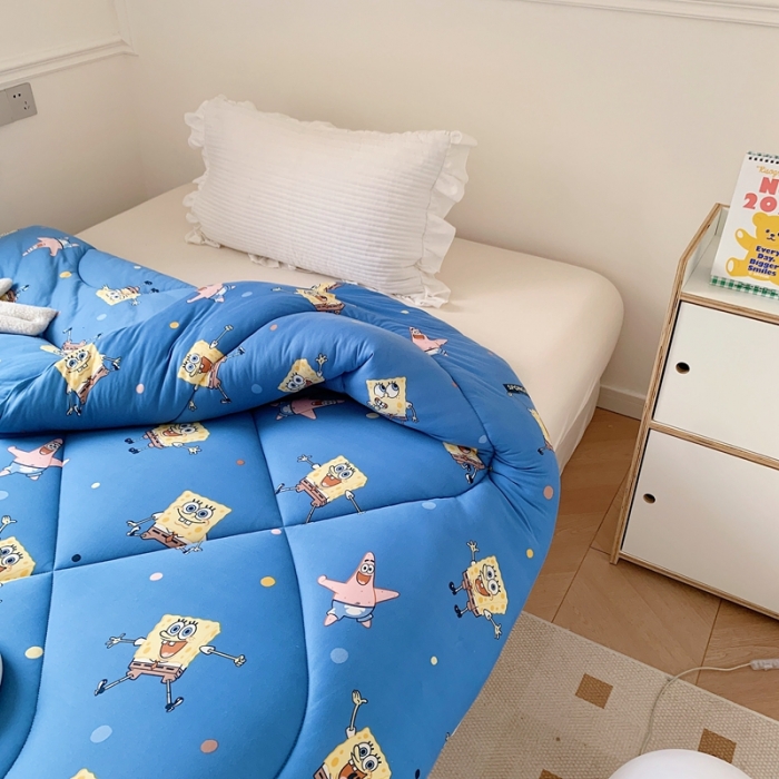 91家纺网 家纺一手货源 找家纺 星期八 海绵宝宝春秋被冬被系列 海绵宝宝蓝