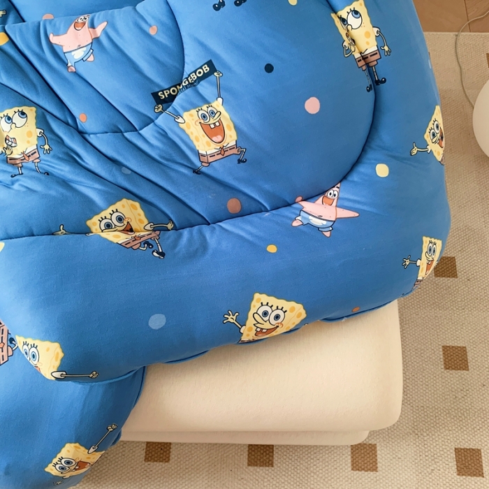 91家纺网 家纺一手货源 找家纺 星期八 海绵宝宝春秋被冬被系列 海绵宝宝蓝