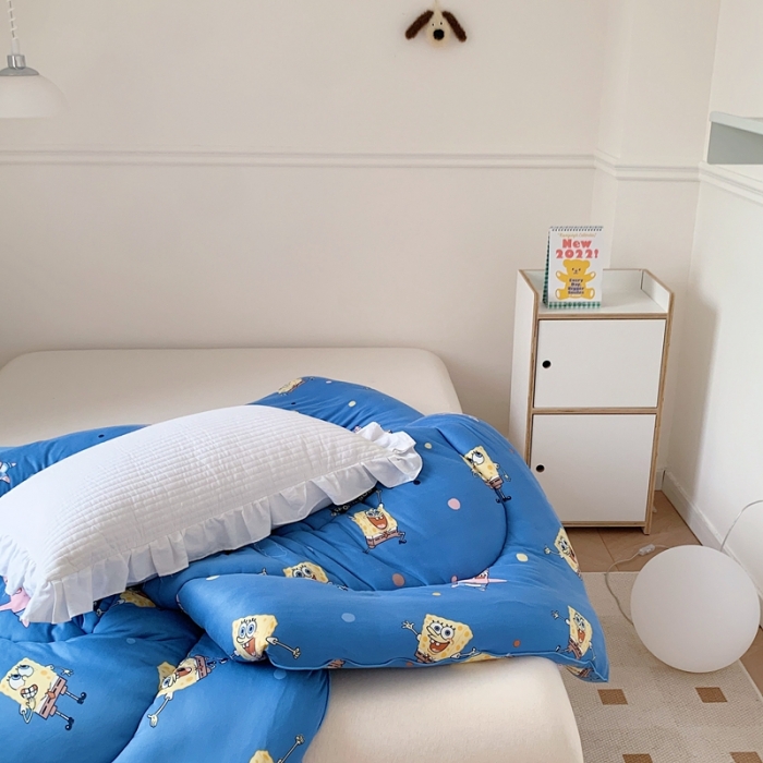 91家纺网 家纺一手货源 找家纺 星期八 海绵宝宝春秋被冬被系列 海绵宝宝蓝