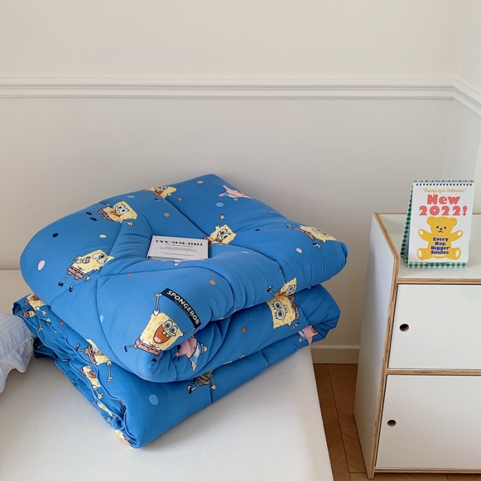 91家纺网 家纺一手货源 找家纺 星期八 海绵宝宝春秋被冬被系列 海绵宝宝蓝