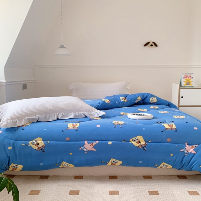 91家纺网 家纺一手货源 找家纺 星期八 海绵宝宝春秋被冬被系列 海绵宝宝蓝