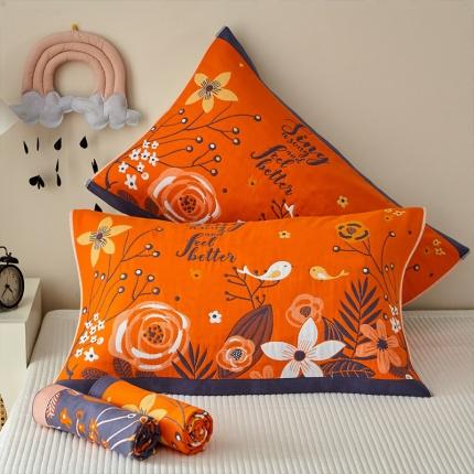 91家纺网 家纺一手货源 找家纺 （总）朴尔 2022新款全棉多彩六层纱布枕巾52*78一对装