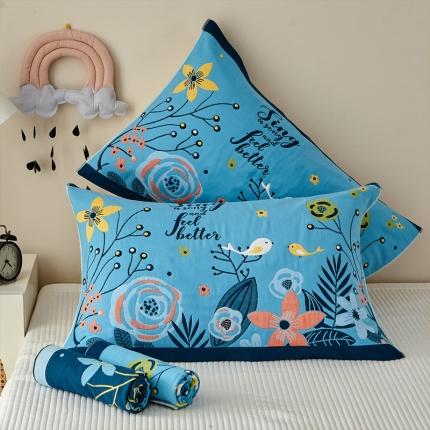 91家纺网 家纺一手货源 找家纺 （总）朴尔 2022新款全棉多彩六层纱布枕巾52*78一对装