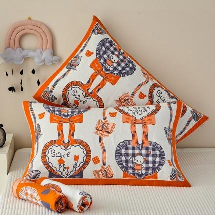 91家纺网 家纺一手货源 找家纺 （总）朴尔 2022新款全棉多彩六层纱布枕巾52*78一对装