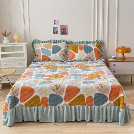 91家纺网 家纺一手货源 找家纺 （总）爱妮玖玖 2022新款牛奶绒印花款夹棉床盖