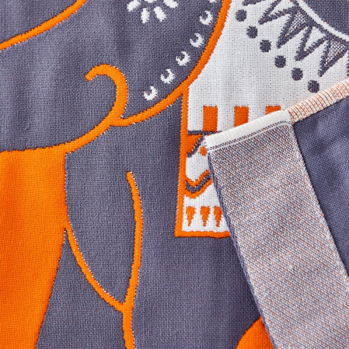 91家纺网 家纺一手货源 找家纺 朴尔 2022新款全棉多彩六层纱布枕巾52*78一对装 皇室御象-桔