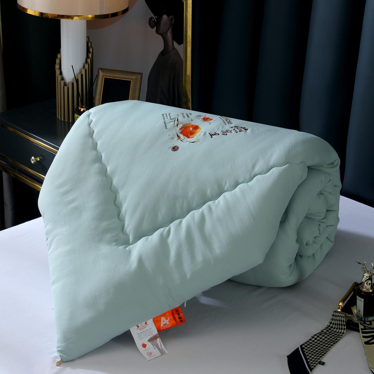 91家纺网 家纺一手货源 找家纺 伊被源 2022新款亲肤抗菌纤维舒适冬被被子被芯-燕窝里 水绿