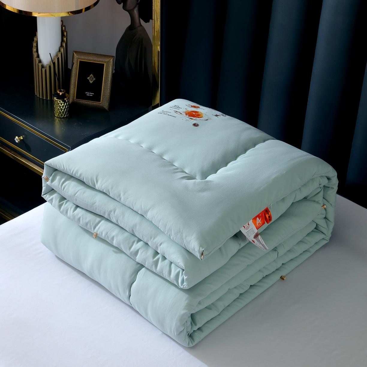 91家纺网 家纺一手货源 找家纺 伊被源 2022新款亲肤抗菌纤维舒适冬被被子被芯-燕窝里 水绿