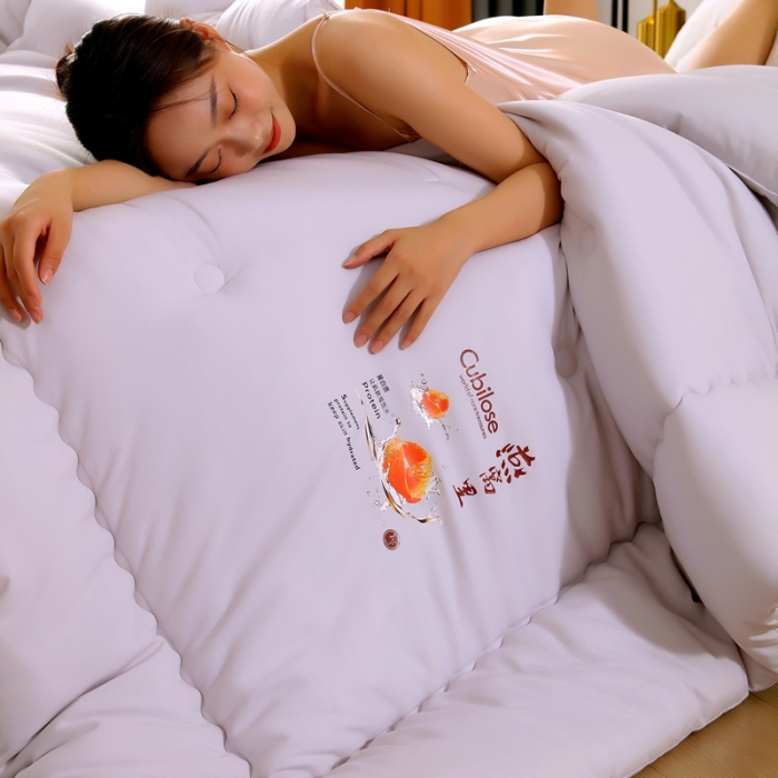 91家纺网 家纺一手货源 找家纺 伊被源 2022新款亲肤抗菌纤维舒适冬被被子被芯-燕窝里 灰色