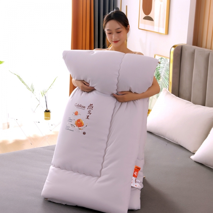 91家纺网 家纺一手货源 找家纺 伊被源 2022新款亲肤抗菌纤维舒适冬被被子被芯-燕窝里 灰色