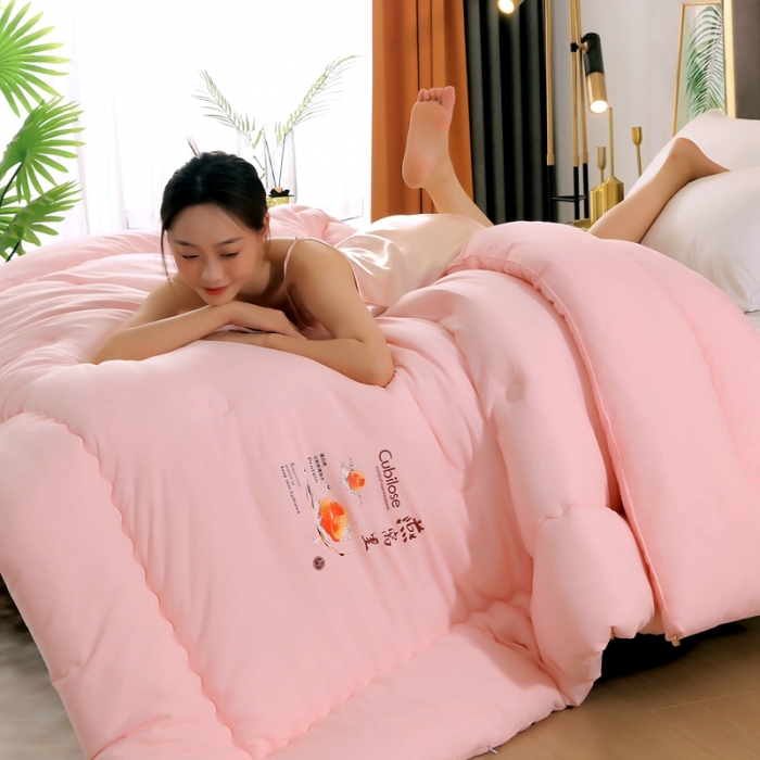 91家纺网 家纺一手货源 找家纺 伊被源 2022新款亲肤抗菌纤维舒适冬被被子被芯-燕窝里 玉色