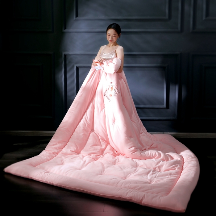 91家纺网 家纺一手货源 找家纺 伊被源 2022新款亲肤抗菌纤维舒适冬被被子被芯-燕窝里 玉色