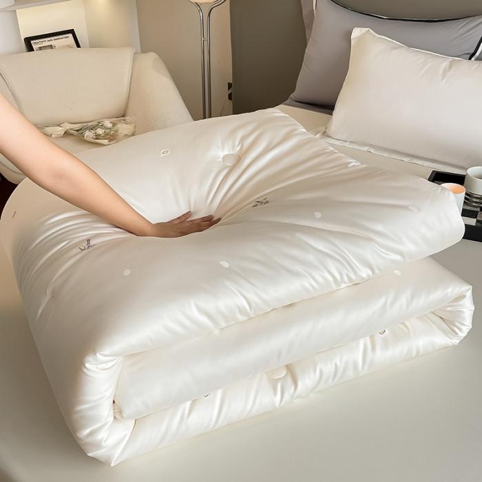 91家纺网 家纺一手货源 找家纺 2024新款剪花蚕丝大豆被芯高端大豆春秋被提花加厚冬被 蚕丝大豆被3