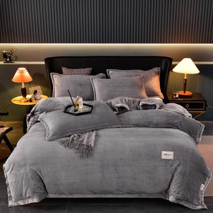 91家纺网 家纺一手货源 找家纺 （总）小牛席业 2022新款菠萝牛奶绒四件套