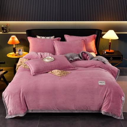 91家纺网 家纺一手货源 找家纺 （总）小牛席业 2022新款菠萝牛奶绒四件套