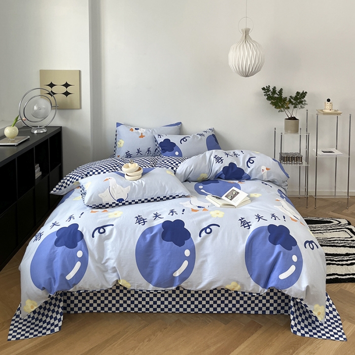 91家纺网 家纺一手货源 找家纺 雅居纺家纺 2022新款13070全棉印花四件套 莓关系