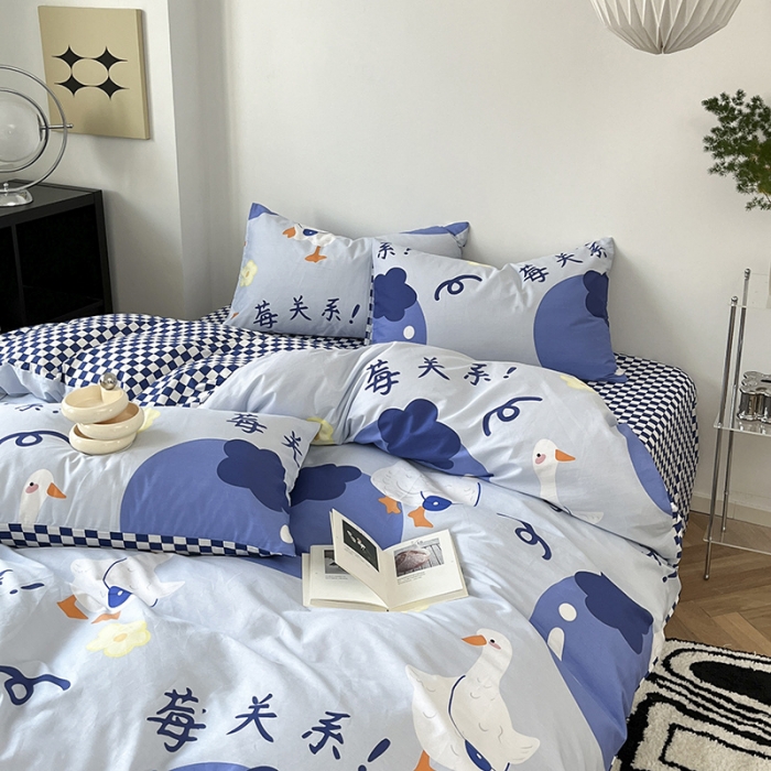 91家纺网 家纺一手货源 找家纺 雅居纺家纺 2022新款13070全棉印花四件套 莓关系