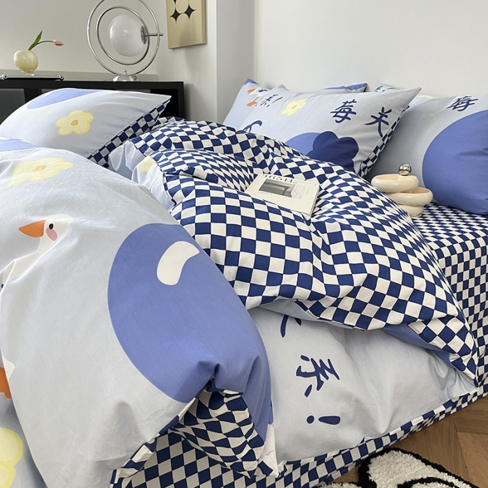 91家纺网 家纺一手货源 找家纺 雅居纺家纺 2022新款13070全棉印花四件套 莓关系