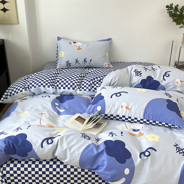 91家纺网 家纺一手货源 找家纺 雅居纺家纺 2022新款13070全棉印花四件套 莓关系