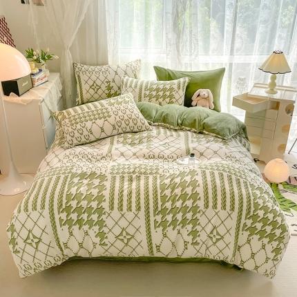 91家纺网 家纺一手货源 找家纺 （总）HL原创 2022新款牛奶绒印花基础款