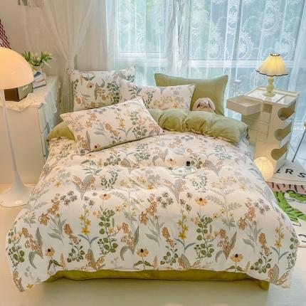 91家纺网 家纺一手货源 找家纺 （总）HL原创 2022新款牛奶绒印花基础款