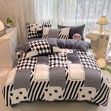 91家纺网 家纺一手货源 找家纺 （总）HL原创 2022新款牛奶绒印花基础款