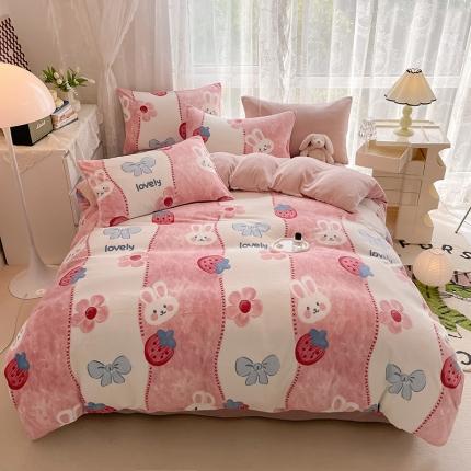 91家纺网 家纺一手货源 找家纺 （总）HL原创 2022新款牛奶绒印花基础款