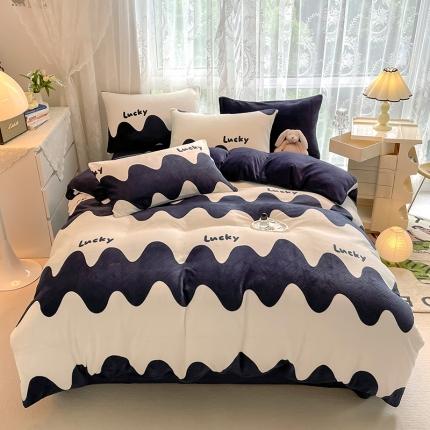 91家纺网 家纺一手货源 找家纺 （总）HL原创 2022新款牛奶绒印花基础款