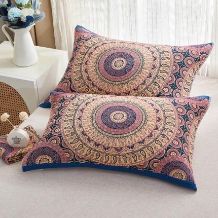 91家纺网 家纺一手货源 找家纺 （总）朴尔家纺 全棉多彩四层纱布枕巾 52*78cm一对装