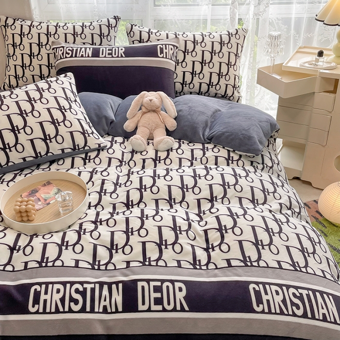 91家纺网 家纺一手货源 找家纺 HL原创 2022新款牛奶绒印花基础款 D家绒