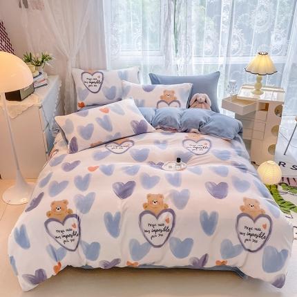 HL原创 2022新款牛奶绒印花基础款 爱心兰