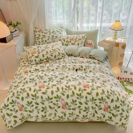 HL原创 2022新款牛奶绒印花基础款 菲菲兔-绿