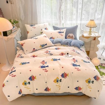 HL原创 2022新款牛奶绒印花基础款 鱼趣