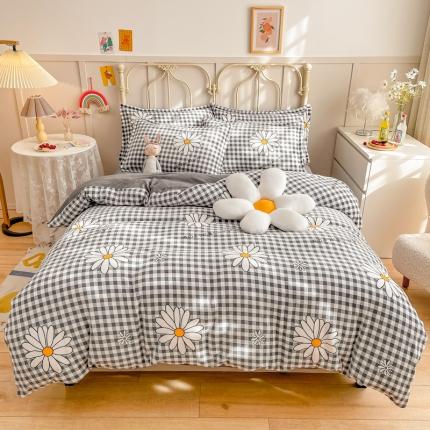 91家纺网 家纺一手货源 找家纺 （总）爱妮玖玖 2025新款牛奶绒印花款简款床单四件套