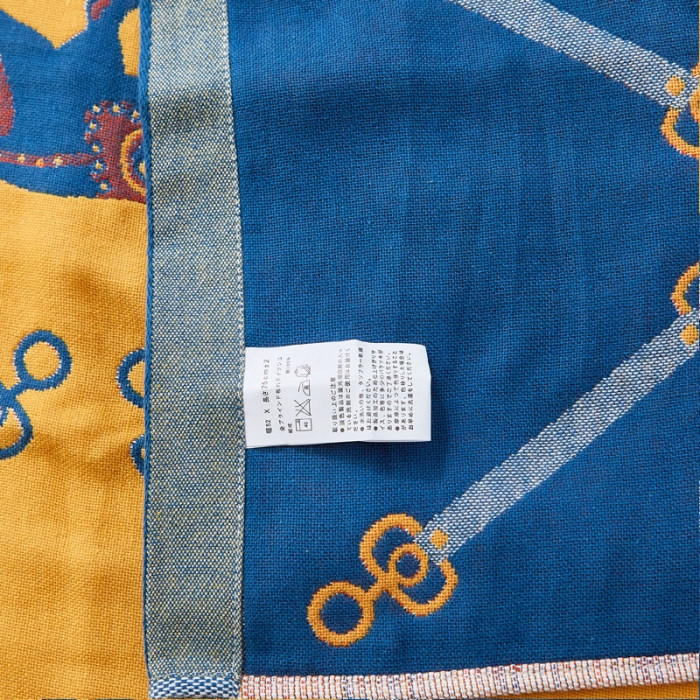 91家纺网 家纺一手货源 找家纺 朴尔 全棉多彩四层纱布枕巾 52*78cm一对装 皇冠马-黄