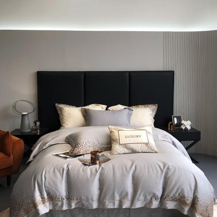 91家纺网 家纺一手货源 找家纺 （总）馨蕊2022新款秋冬刺绣100支高定系列四件套-缤纷