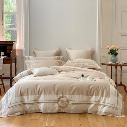 91家纺网 家纺一手货源 找家纺 （总）馨蕊2022新款秋冬刺绣100支高定系列四件套-山茶花