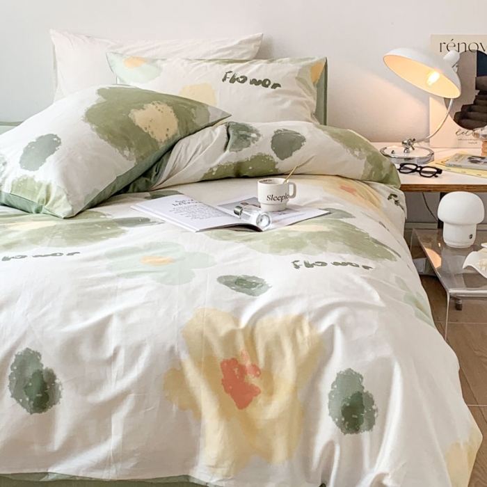 91家纺网 家纺一手货源 找家纺 梦家居 2022新款北欧休闲风四件套 夏日花园