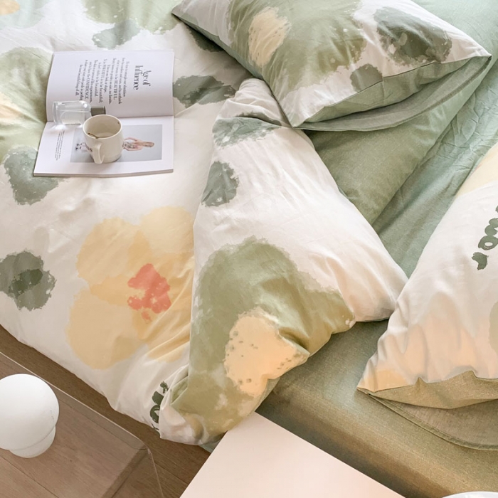 91家纺网 家纺一手货源 找家纺 梦家居 2022新款北欧休闲风四件套 夏日花园