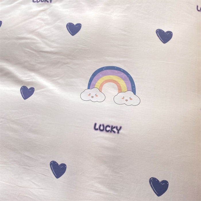 91家纺网 家纺一手货源 找家纺 多品 2023年新款13070暗线全棉四件套 幸运彩虹