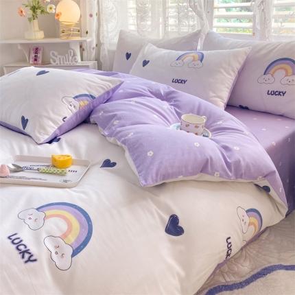 多品 2023年新款13070暗线全棉四件套 幸运彩虹