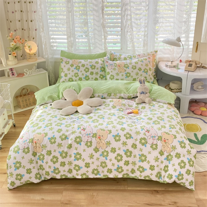 91家纺网 家纺一手货源 找家纺 多品 2023年新款13070暗线全棉四件套 萱妮伙伴