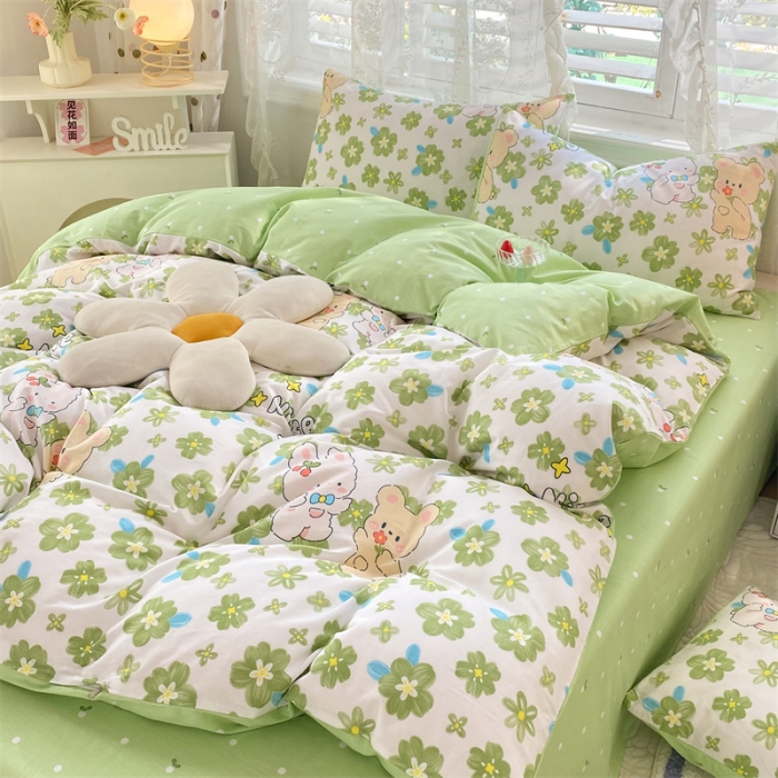 91家纺网 家纺一手货源 找家纺 多品 2023年新款13070暗线全棉四件套 萱妮伙伴