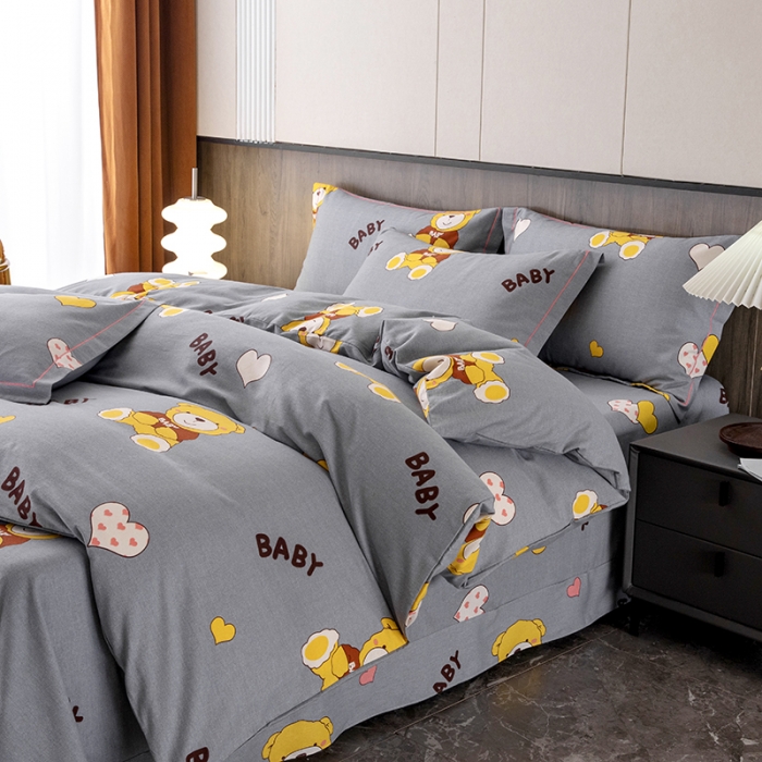 91家纺网 家纺一手货源 找家纺 纽缦 2022新款纯棉磨毛加厚系列-床单四件套 比尔宝贝